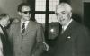 1956 - Firma della convenzione con Olivetti per un Centro di studi sulla tecnica delle calcolatrici elettroniche - Marcello Conversi, Enrico Avanzi (foto: Foto Ivan, Pisa)