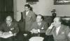 1956 - Firma della convenzione con Olivetti per un Centro di studi sulla tecnica delle calcolatrici elettroniche (foto: Foto Ivan, Pisa)